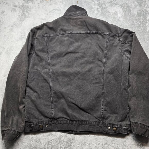 Saddle King By Key Western Trucker Jacket Mens XL Black Denim Pockets Snap - Picture 2 of 13